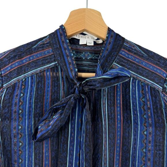 Veronica Beard Mixed Stripe Button Blouse Top Sz 0 - Picture 5 of 8
